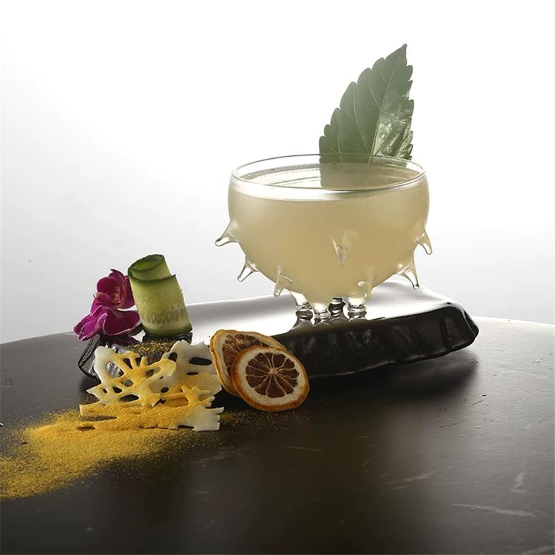 Creative Sea Urchin Shaped Cocktail Glasses Molecular Cocktail Glass Juice Glass Goblet Wine Glass Salad Bowl Caviar Plate Drink