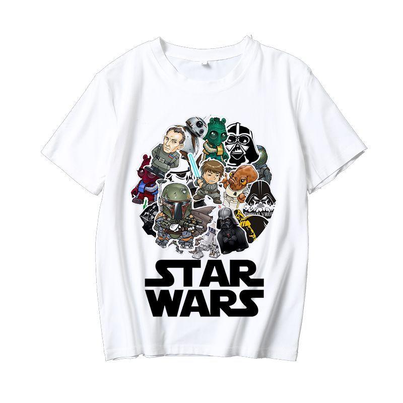 Star Wars Collaboration Series Children and Adults Shortsleeved Tshirts Trendy Roundneck Loose Summer Style