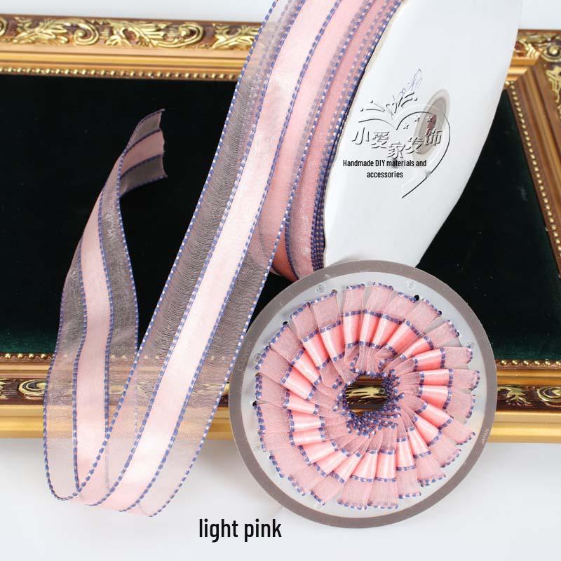 10 Yards 2.5/4cm Snow Yarn Ribbon with Jump Stitches for DIY Lolita Bow Hair Accessories