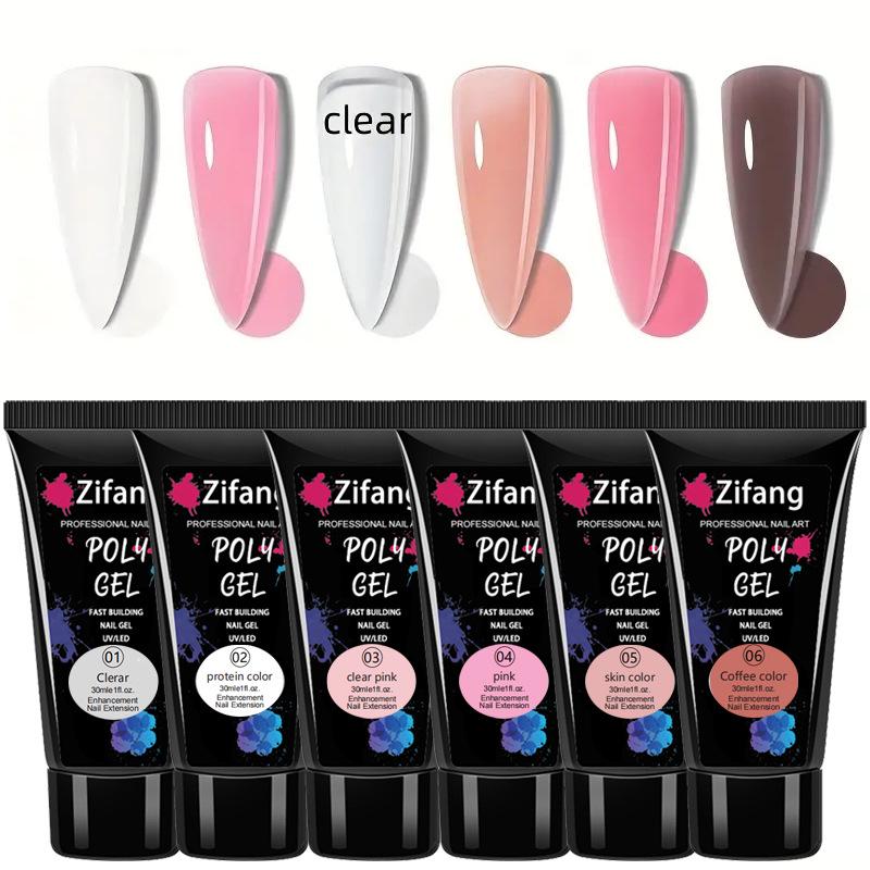 

6-Color Glitter Nail Art UV Gel Extension Set