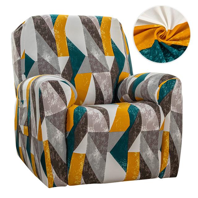 Printed Recliner Sofa Cover Stretch Reclining Seats Cover For Living Room Non -Slip Relax Lazy Boy Armchair Covers For Home Decor
