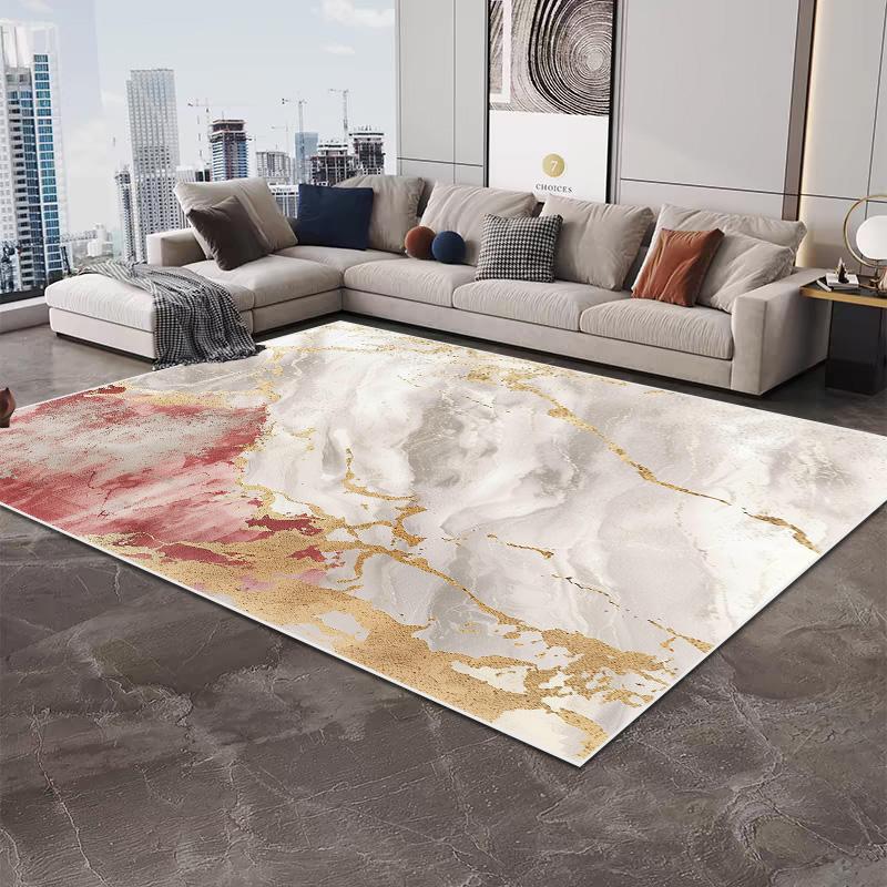 Nordic Art Style Home Decor Large Area Rugs Washable Carpet for Living Room Marble Pattern Bedroom Bedside Soft Mats Alfombra 