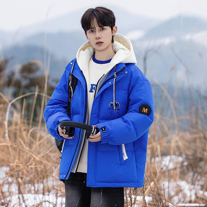 

2025 Мужская повседневная короткая куртка с флисовой подкладкой Ветрозащитная Теплая утолщенная куртка 4XL синий