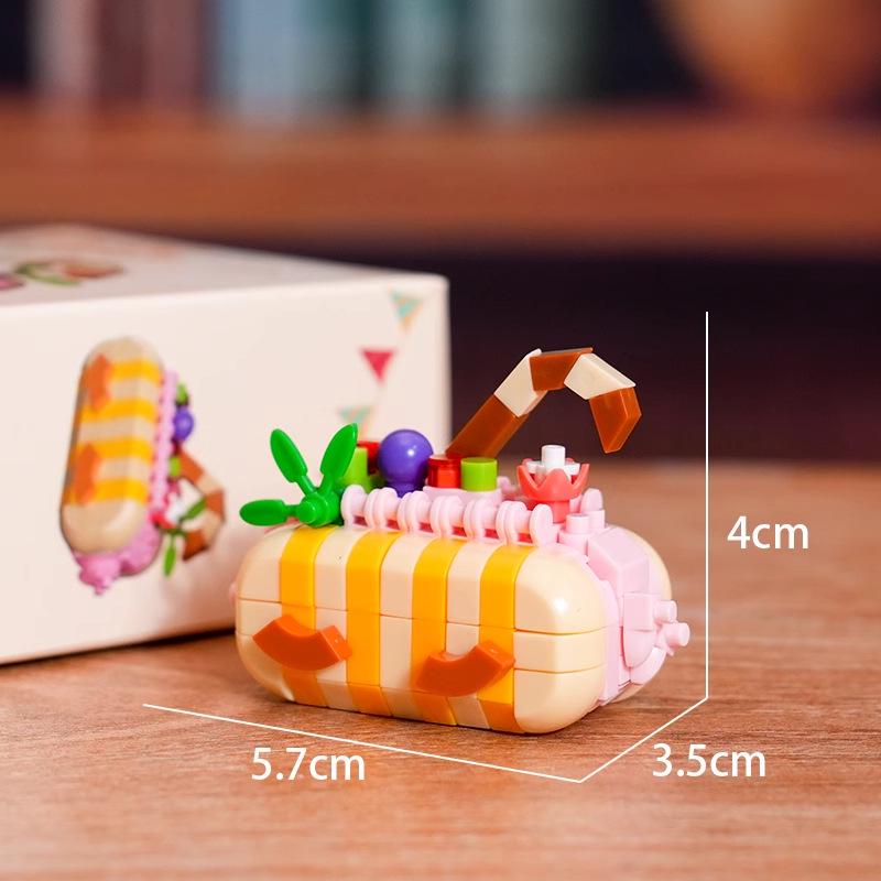 Lego-Compatible Birthday Cake Building Set: Swiss Roll Toy for Kids - Perfect June 1st Gift