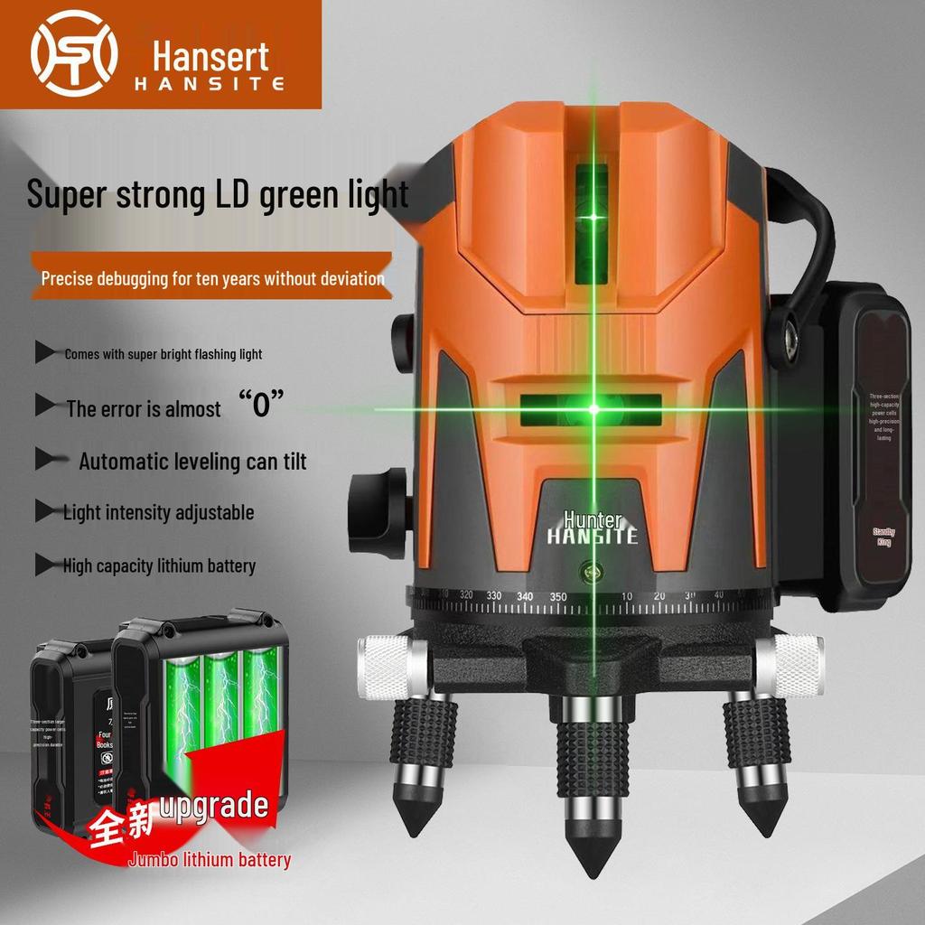High-Precision Green Light Infrared Laser Level for Indoor/Outdoor Use