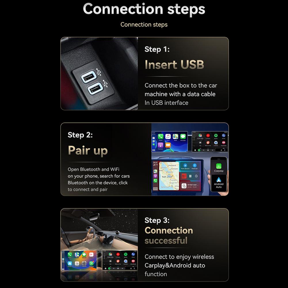 Wired To Wireless Carplay & Android Auto AI Box USB Plug and Play Mini Adapter Voice Control for Wired CarPlay Android Auto Cars