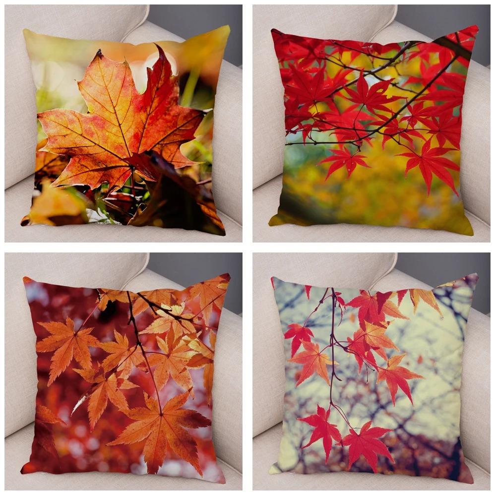 Herbst Ahornblatt Druck Kissenbezug Büro Wohnzimmer Zuhause Kissenbezug Auto Ornamente