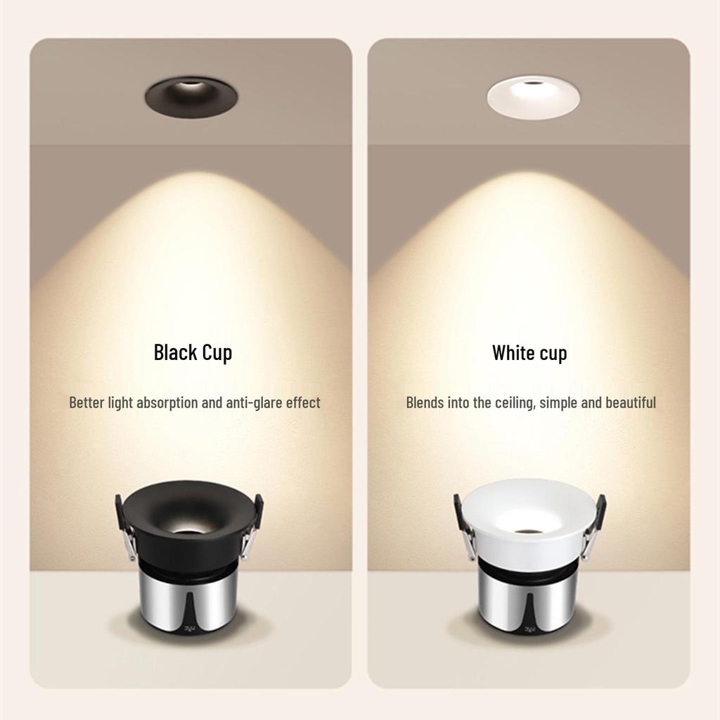 NVC Lighting Frameless LED Spotlight - Anti-Glare, Full Spectrum, Wall Washer, Recessed for Living Room