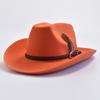 Men Women Western Style Felt Fedoras Hats Vintage Gentleman Cowgirl Jazz Hats Wide Brim Church Caps