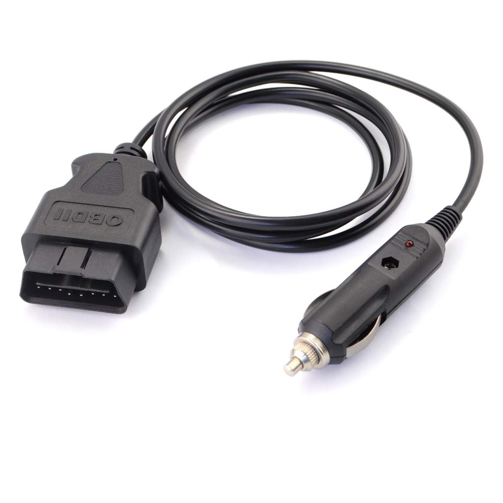 OLLGEN 1.5m/5ft Car OBDII Vehicle ECU Emergency Power Cable Car Memory Saving DC Power OBD Male Connector Cable Adapter