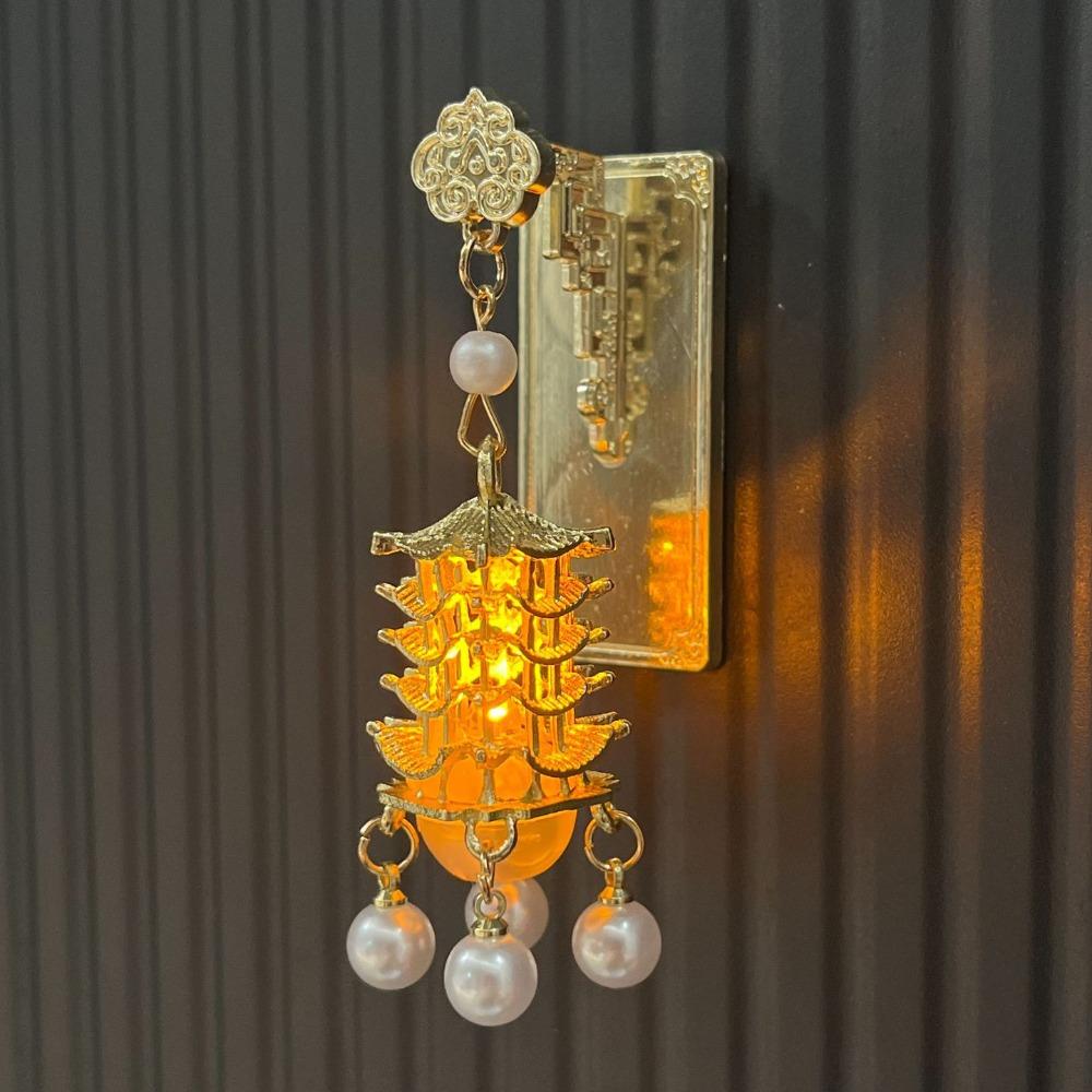 Retro Chinese Architecture Fridge Magnet Openwork Design Locker Cabinet Decoration Magnets  Friend