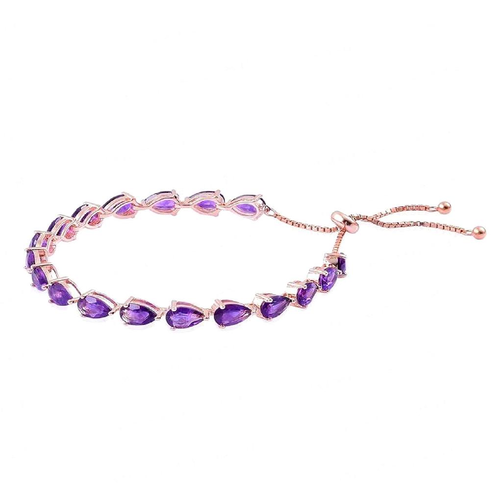 Amethyst Tennis Bracelet -925 Sterling Silver