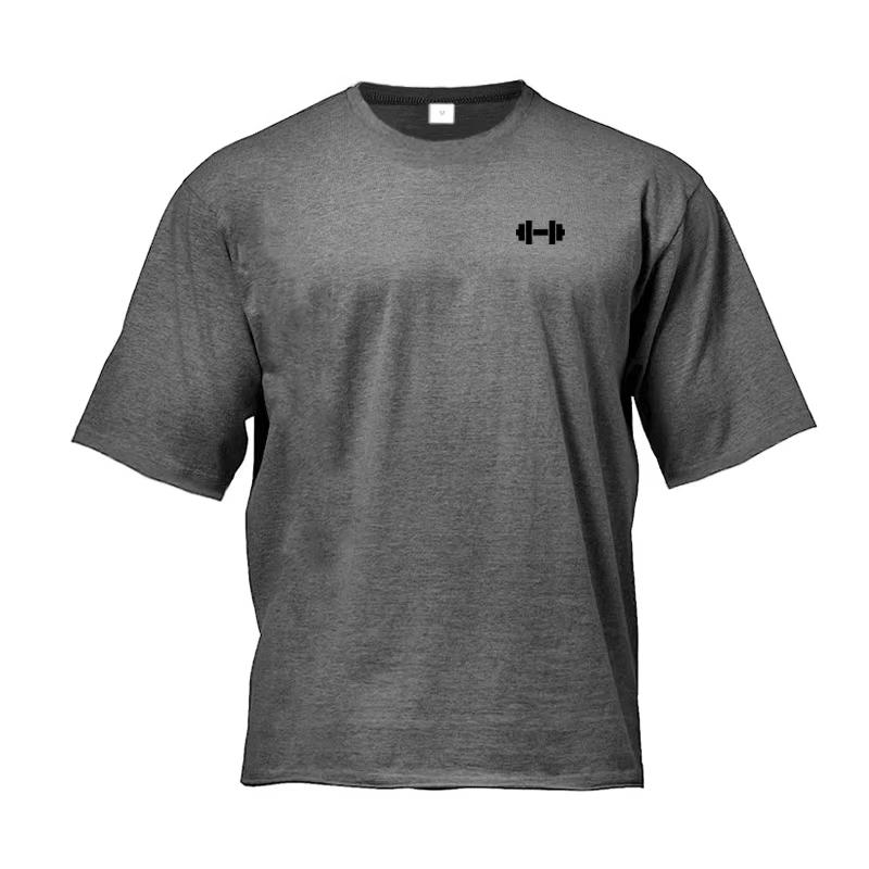 Summer Cotton Oversized Half Sleeve T Shirt Mens Gym Bodybuilding Fitness Loose Casual Lifestyle T-shirt Male Streetwear Tshirt