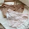 Women Cute Cartoon Ice Silk Screen Flower Sweet Plaid Polka Dots Flanged Low-rise Women's Panties
