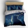 "Starry Night Cat Decor Set" Soft Comfortable Duvet Cover Bedding Set Included 1*Duvet Cover & 2*Pillowcases Gift