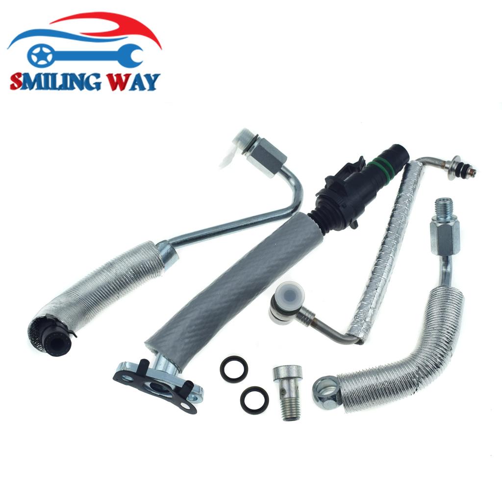 Turbocharger Turbo Coolant Oil Return Drain Inlet Feed Tube Pipe Connector Kit For Buick Encore Chevrolet Trax Sonic Cruze 1.4L