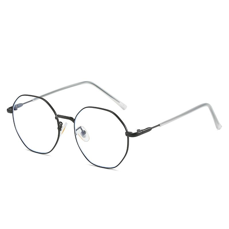 

0 -0.5 -1.0 To -6.0 Women Men Blue Light Blocking Polygon Myopia Glasses Finished Fashion Metal Student Prescription Spectacles 0