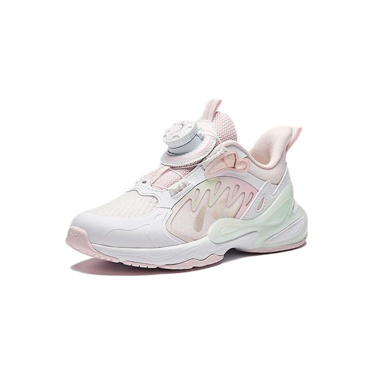 Anta Kids  Butterfly Wing Knob Non-Slip Breathable Casual Shoes Kids Casual Shoes White Pink Green A322429903-1