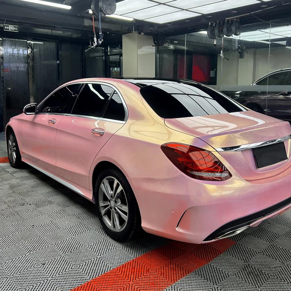 

Car Wrap Film Glazed Gold Pink Auto Color Change Vinyl Film PVC Sticker PET Bubble Free Wrapping Car Accessories Auto Decals 50x152cm