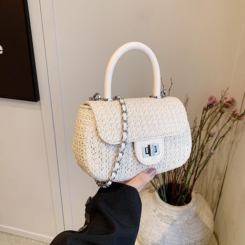 

2024 Women s Handwoven Straw Crossbody Bag - Summer Fashion Square Handbag Standard бежевый