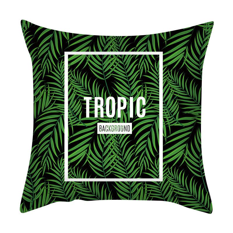 Green Plant Sofa Cushion Cover - Stylish Home Fabric Decor