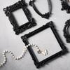 1Pcs European-Style Resin Material Black-Edged Prop Photo Frame, Diy Wall Decoration, Suitable For Shooting Props