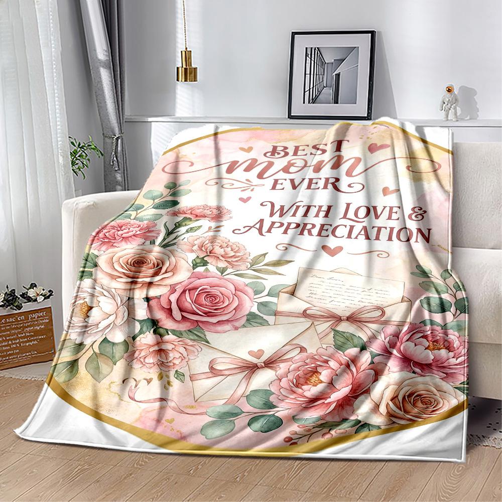 Mom's Heart And Love Blanket Suitable for Sofas,travel, Living Rooms Also a Good Gift for Friends and Family Suitable for All Seasons.