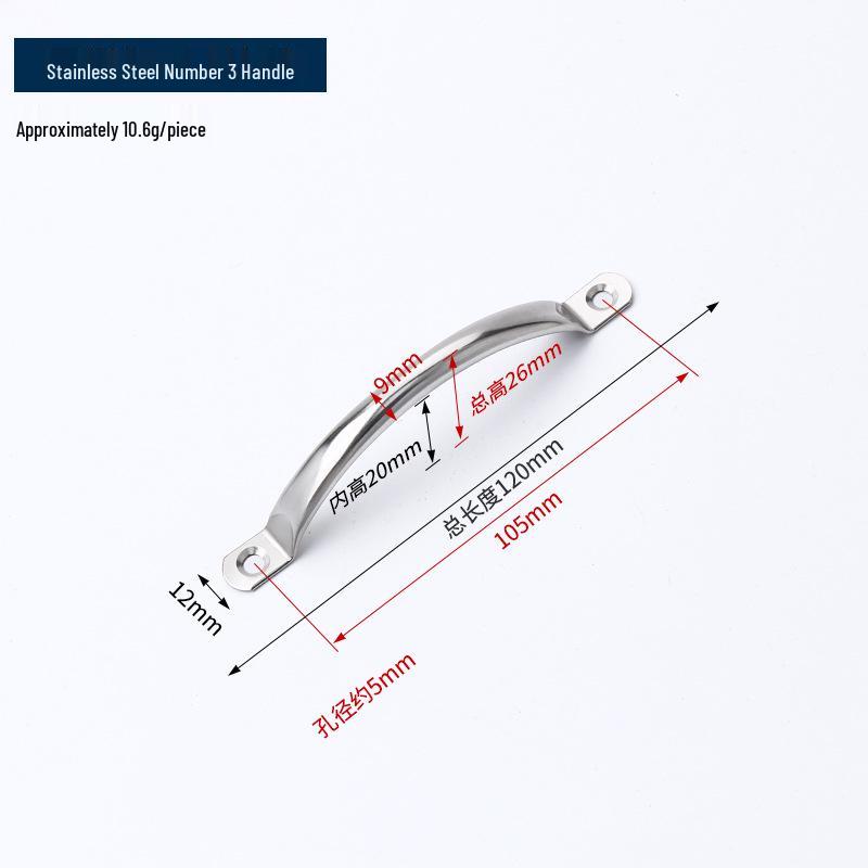 Stainless Steel Curved Pull Handle for Kitchen Cabinets, Wardrobe Doors, and Chopping Boards