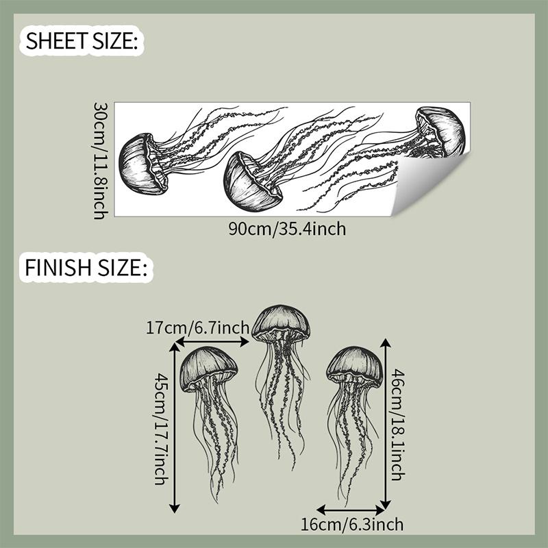 Kreativní Jednoduchá Medúza Koupelna Koupelna Domov Pozadí Krajinářství Domácí Dekorace Samolepky na Zeď