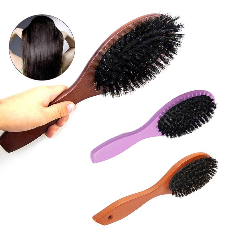 Bartbürste mit Wildschweinborsten, Airbag-Kamm, Reinigungsbürste mit Lotusholzgriff, Friseur-Unisex, antistatisch, Haar-Styling-Werkzeuge, Salon