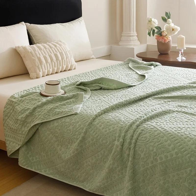 New Cotton Vintage Towel Quilt Office Nap Casual Blanket Multi-functional Solid Color Blanket