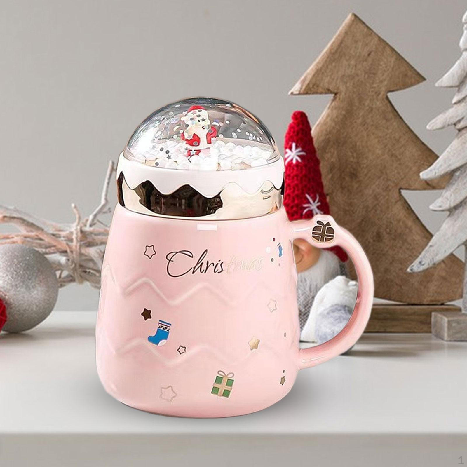 

Керамическая рождественская кружка для питья напитков, рождественское утро, чашка, зимняя посуда розовый