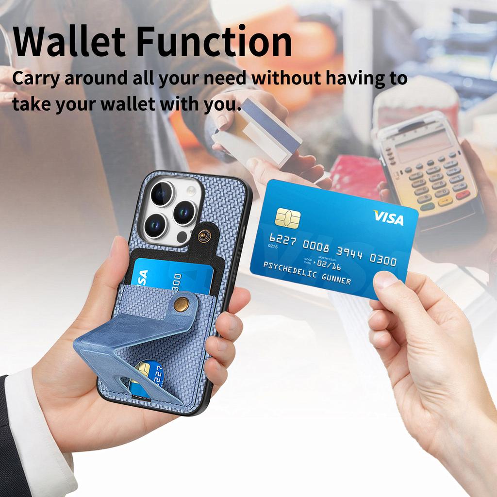 For iPhone 16 Pro Max Case K-Shaped Kickstand Leather+PC+TPU Phone Cover