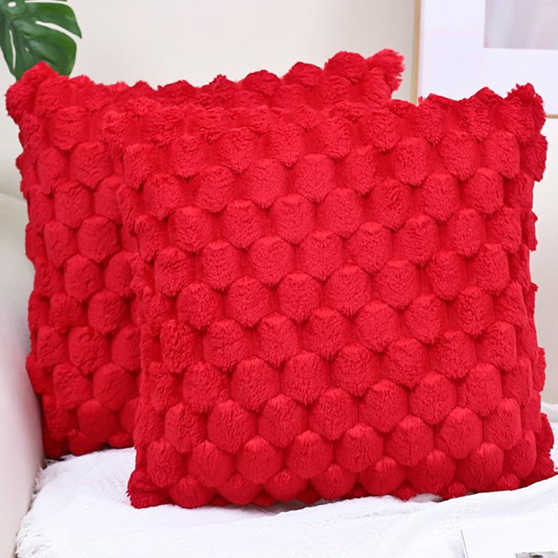 

Мягкая плюшевая наволочка, однотонный чехол для подушки, красный чехол для подушки, декоративный чехол для дивана, гостиной, спальни 30x50cm