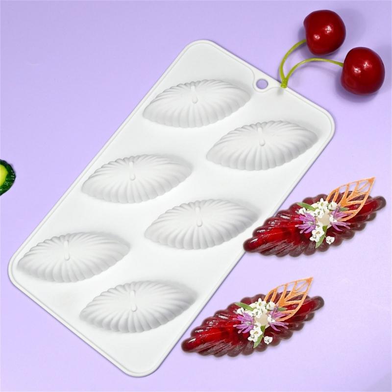 6Cavity Seashells Fondants Chocolate Molds Cake Bakings Tool Handmades Soaps Silicone Ornament Molds Easy To Clean