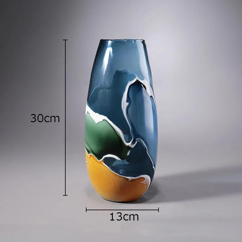 

Seawater Ripple Glass Vase Transparent Hydroponic Flower Pots Desk Decoration Artificial Flower Decorative Floral Arrangement