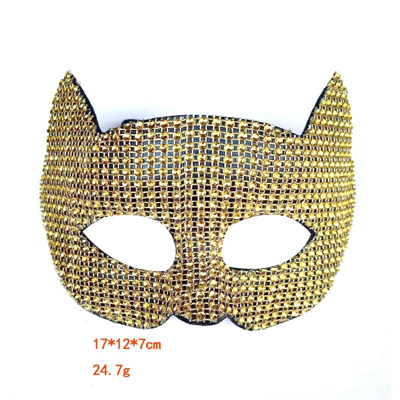 Glitzernde Katzenohrmasken Cosplay Halloween Party Kostümzubehör Lange Handschuhe Sexy Bling Kätzchen Halbmasken