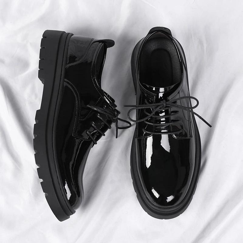Fashion New Arrival Mens Leather Oxford Shoes Thick Bottom Casual Shoes British Style Male Business Shoes Formal Dress Footwear Sneakers