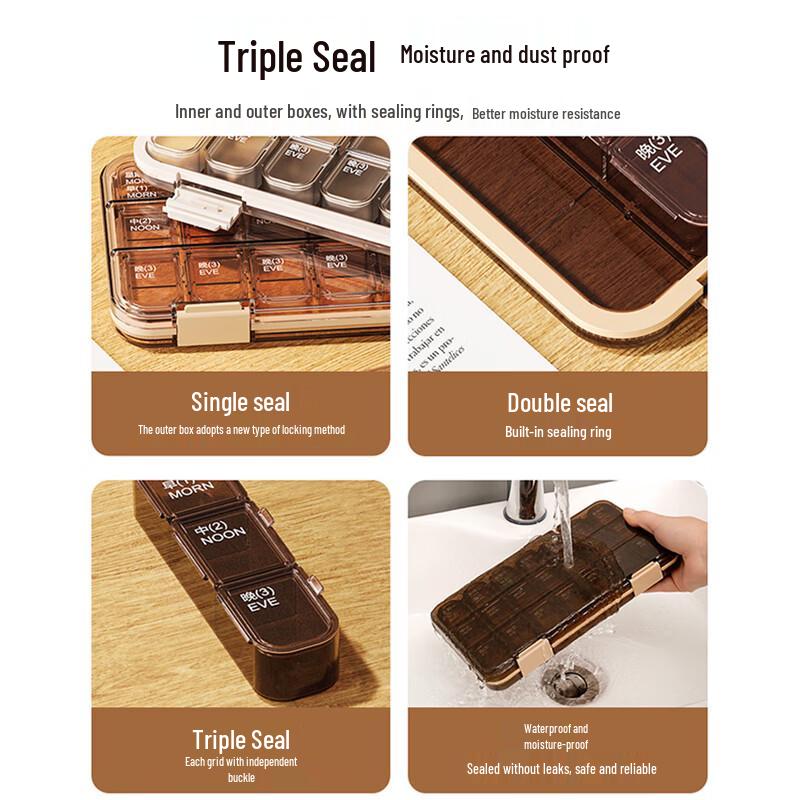 Weekly 7-Day Pill Organizer with Daily Reminders