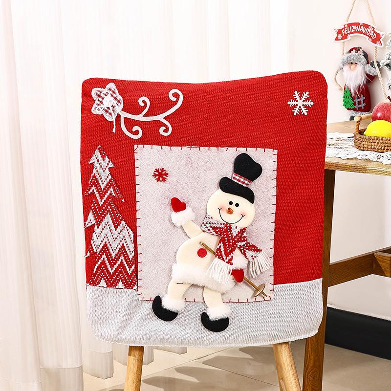 New Christmas Decorations Cartoon Three-dimensional Dancing Santa Claus Chair Cover Snowman Elk Chair Cover