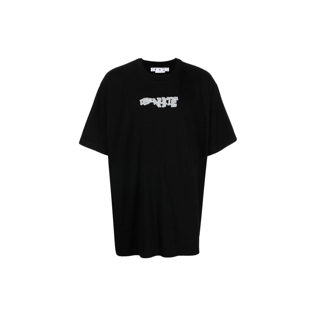 OFF WHITE T Shirts Men's Black Crew Neck Moderate OMAA038F22JER0031001