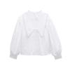 Kaslead New Arrival Women's Fashion Style Fashion Casual Versatile Peter Pan Collar Poplin Long Sleeves Shirt