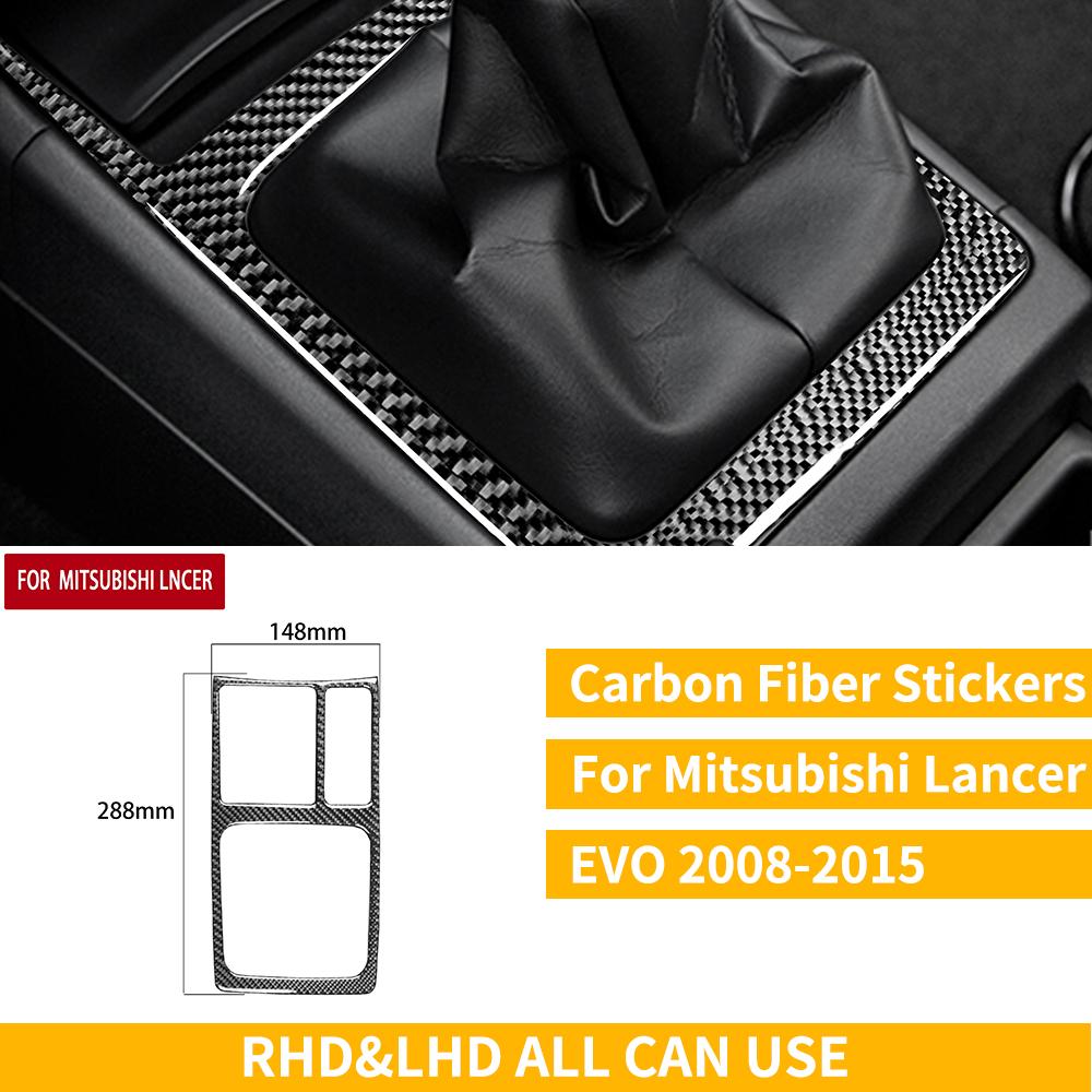 For Mitsubishi Lancer EVO X MR 2008-2015 Carbon Interior Trim Sticker Set Speedometer Window Lifting Storage Car Accessories