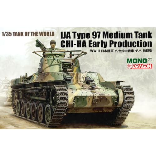 PLATZ/MONO Dragon 1/35 Scale Tanks of the World 7 WWII Type 97 Chi-Ha Early Model Plastic Model Kit MD007 (Tank)