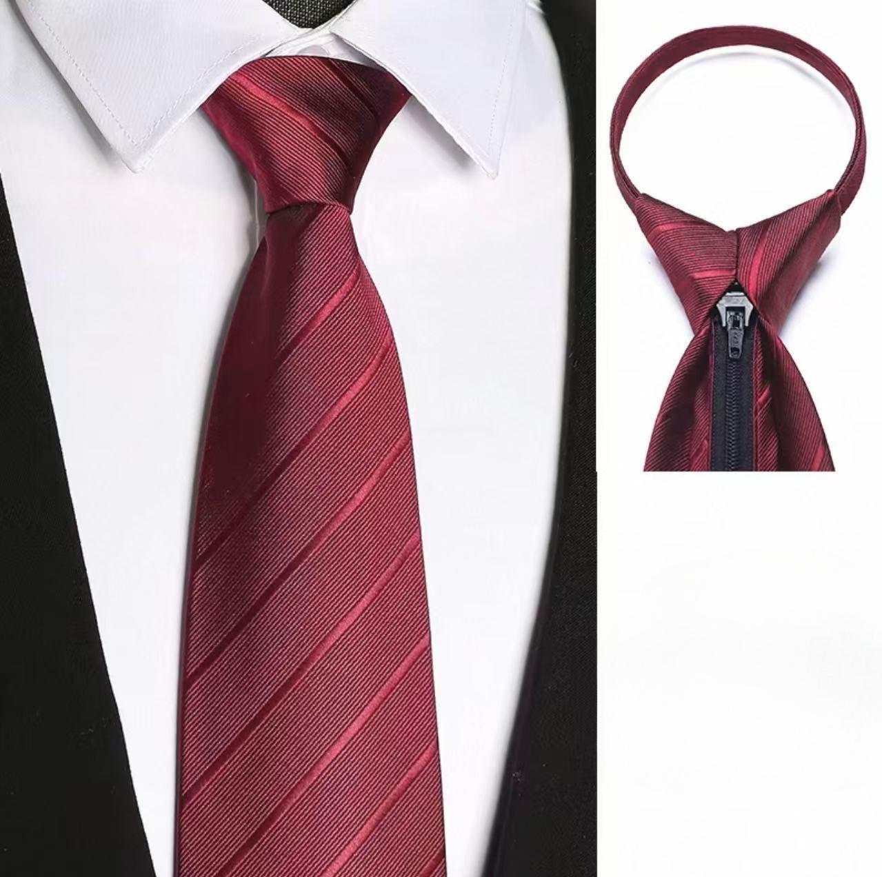 Мужской галстук без узла с изысканной текстурой для Business Casual, формальной обстановки, для поездок на работу красный