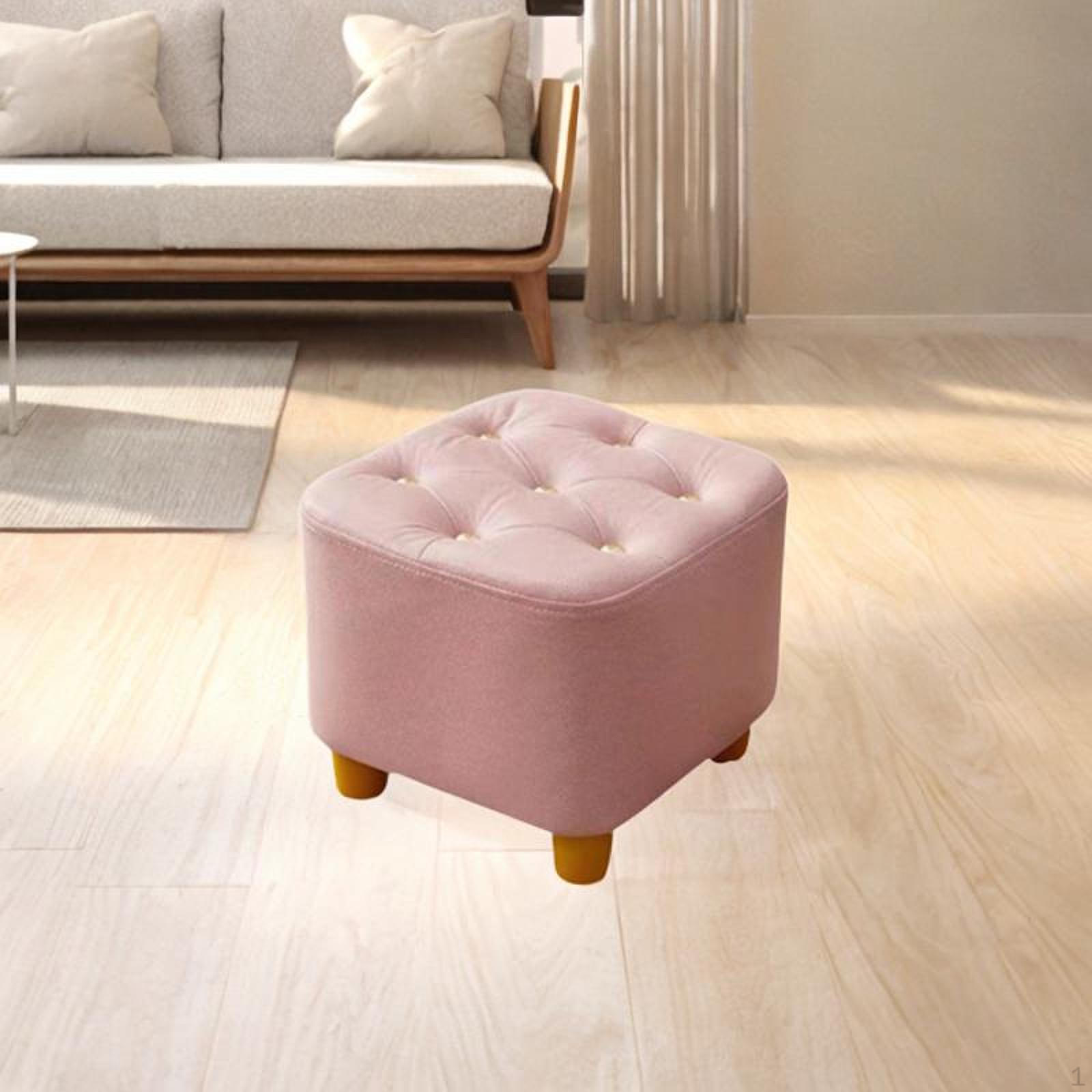 Маленькая подставка для ног, подставка для ног, османский табурет с квадратной ногой для квартиры, домашнего дивана розовый