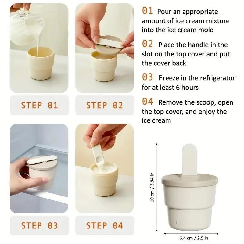 DIY Homemade Cheese Stick Creative Ice Cream Cup Ice Cream Ice Box Multi-functional Ice Cube Molds