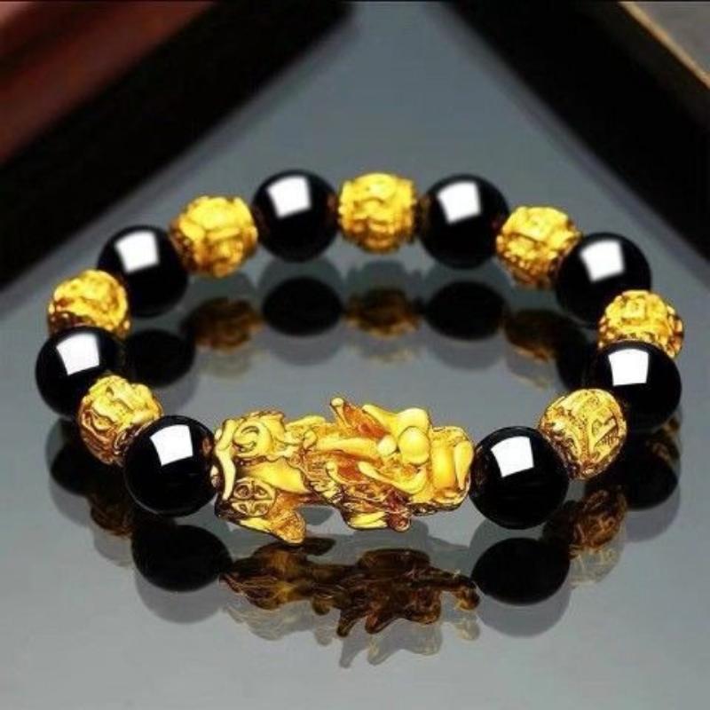 Czarna Obsydianowa Bransoleta Bogactwa Pi Xiu