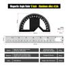Protractor Angle Finder Stainless Steel Angle Ruler with 0-180 Degrees Adjustable Angle Square 8-Inch Woodworking Ruler for