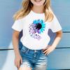 Children's Round Neck Casual Floral Small Print Short Sleeve T-shirt Top
